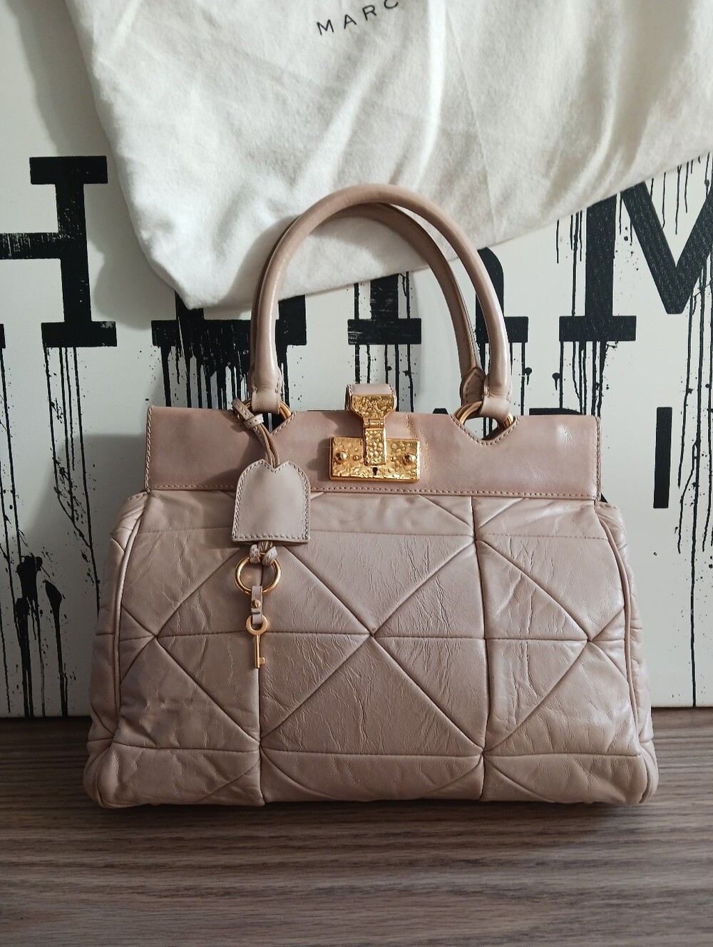 Marc Jacobs Quilted,patchwork Klein Frame blush  Vintage Satchel